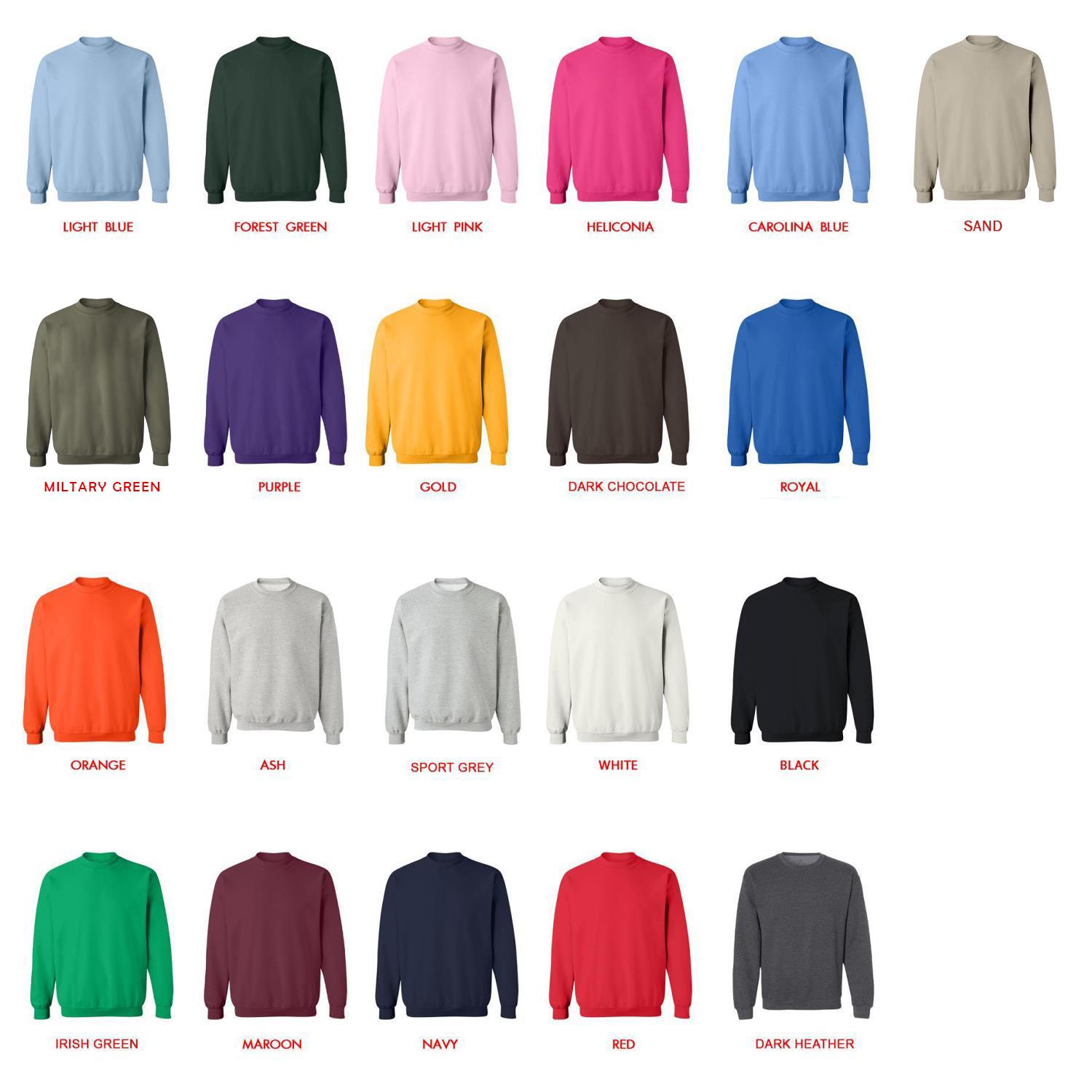 sweatshirt color chart - Meat Canyon Merch