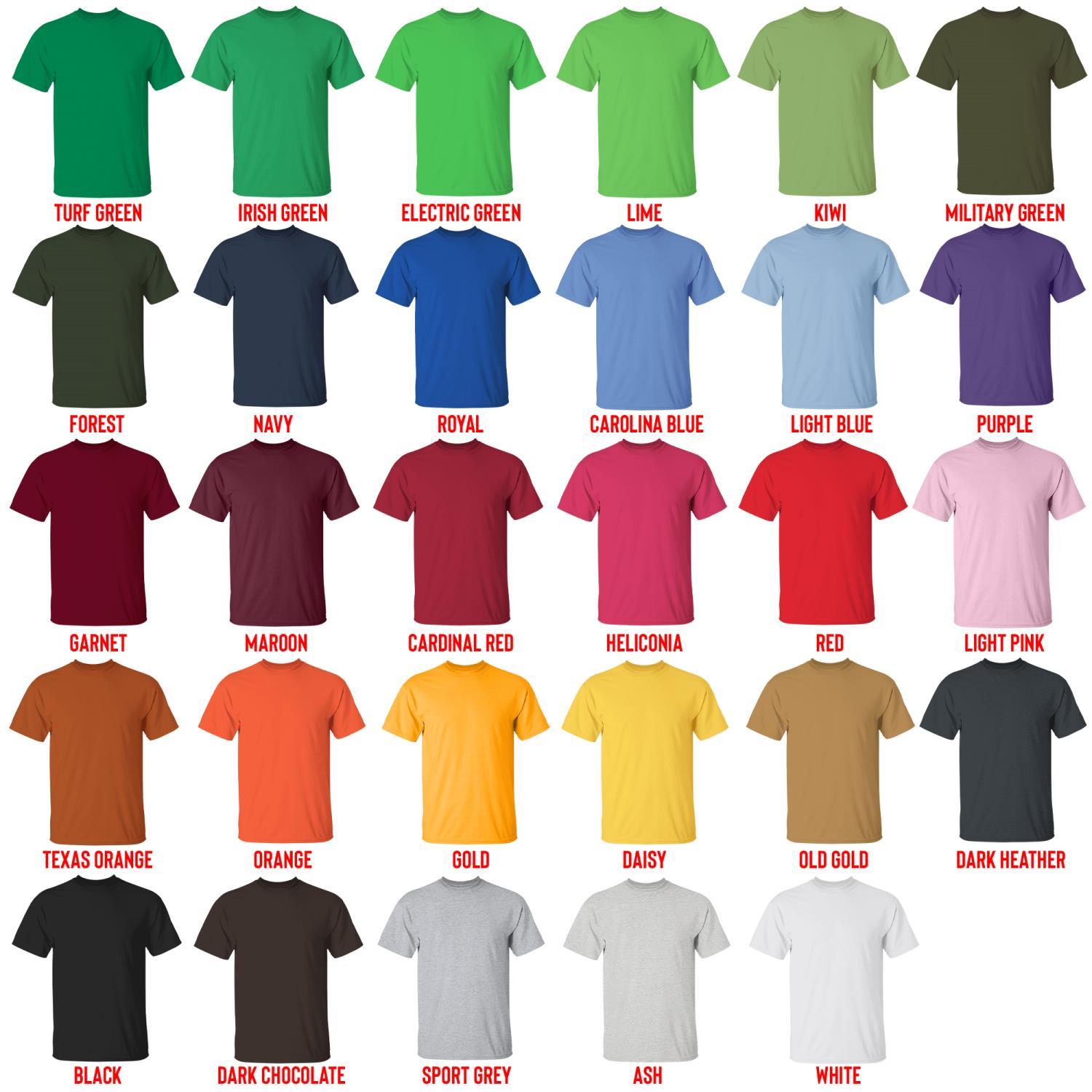 t shirt color chart - Meat Canyon Merch