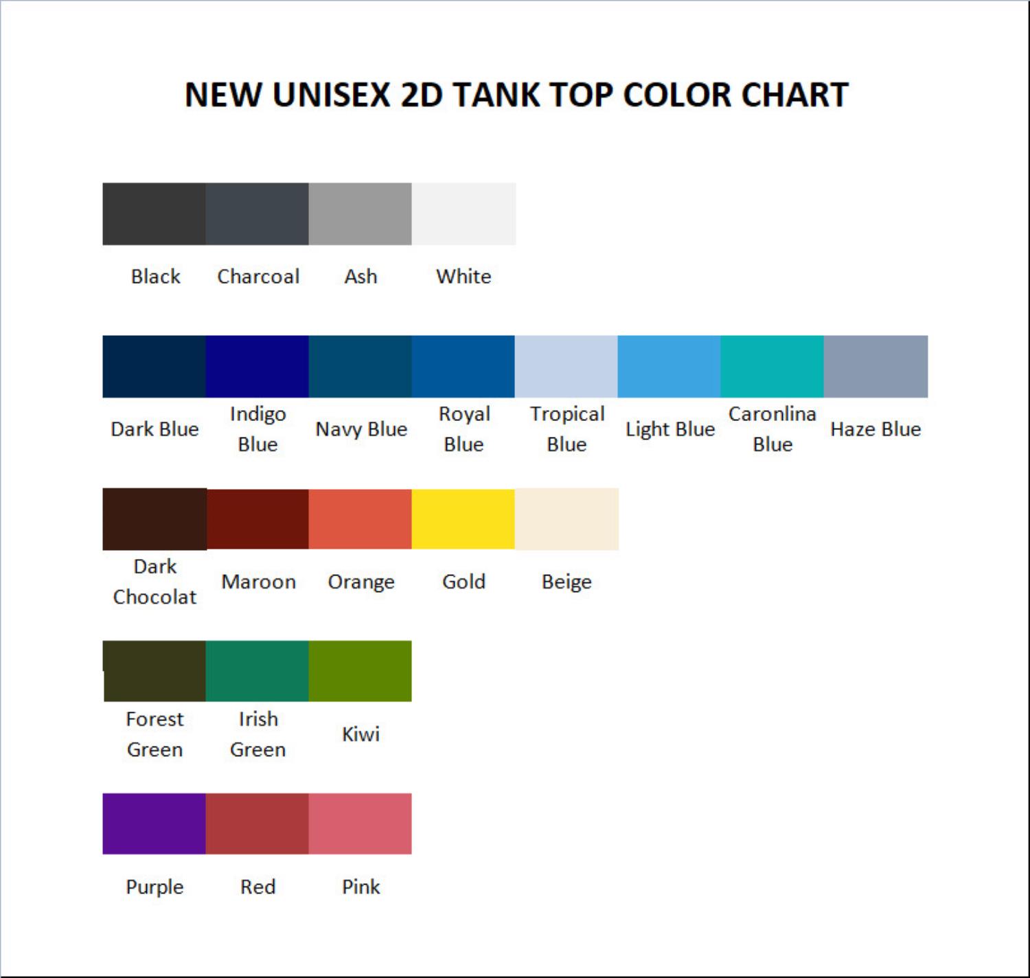 tank top color chart - Meat Canyon Merch