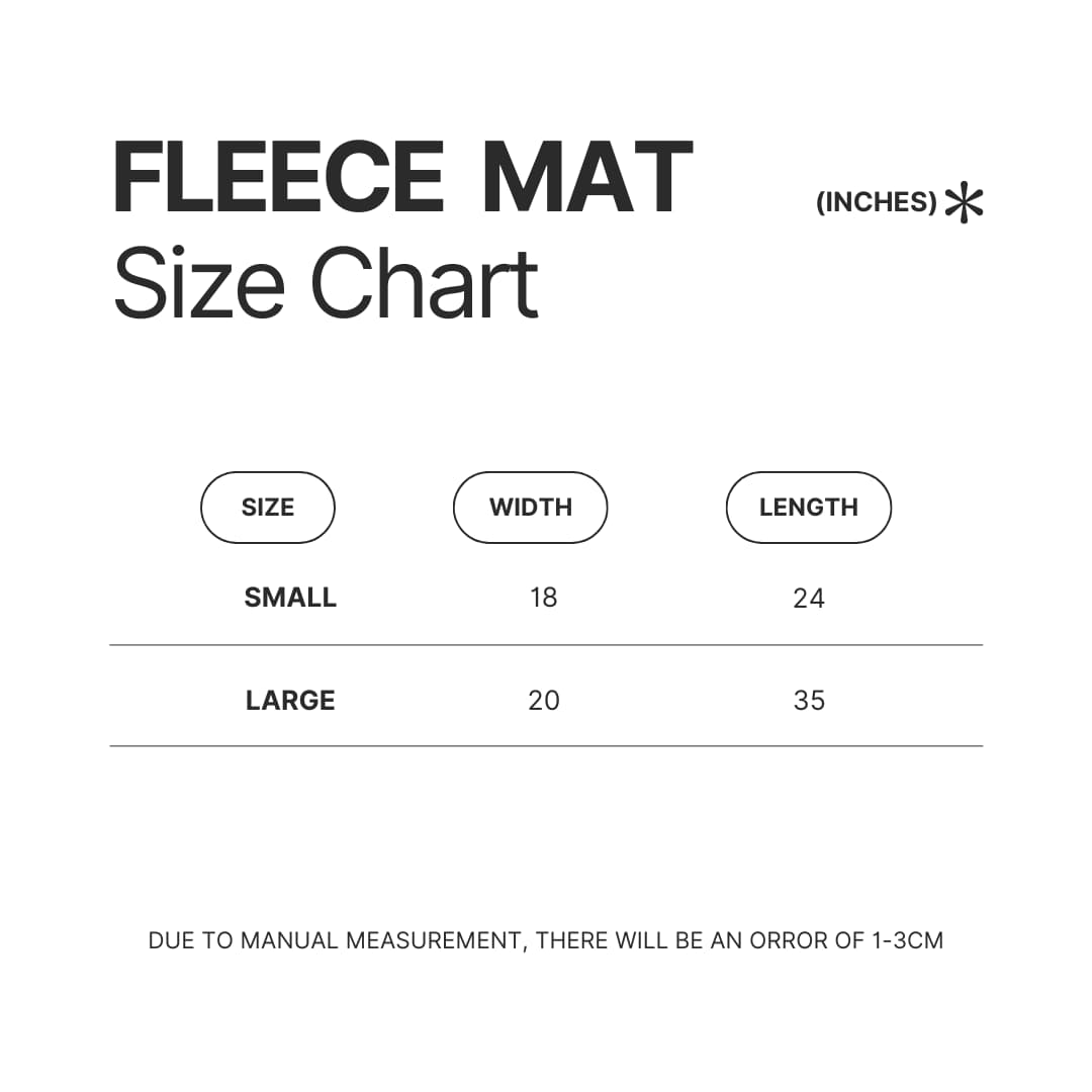Fleece Mat Size Chart - Meat Canyon Merch